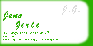jeno gerle business card